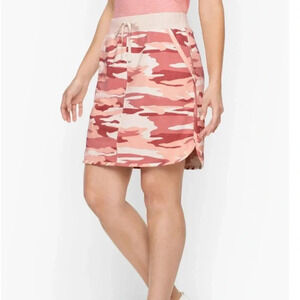 Talbots Camo Classic French Terry Skirt XL Pink Athleisure Fleece Athletic